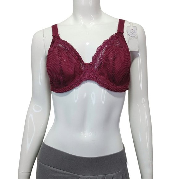 Elomi Charley Stretch Plunge Bra in Deep Fuschia Size 36 G Wired NEW - Picture 2 of 11